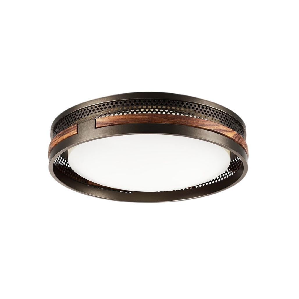 **Luminária de Teto Moderna com Detalhes em Cobre e Design Minimalista**