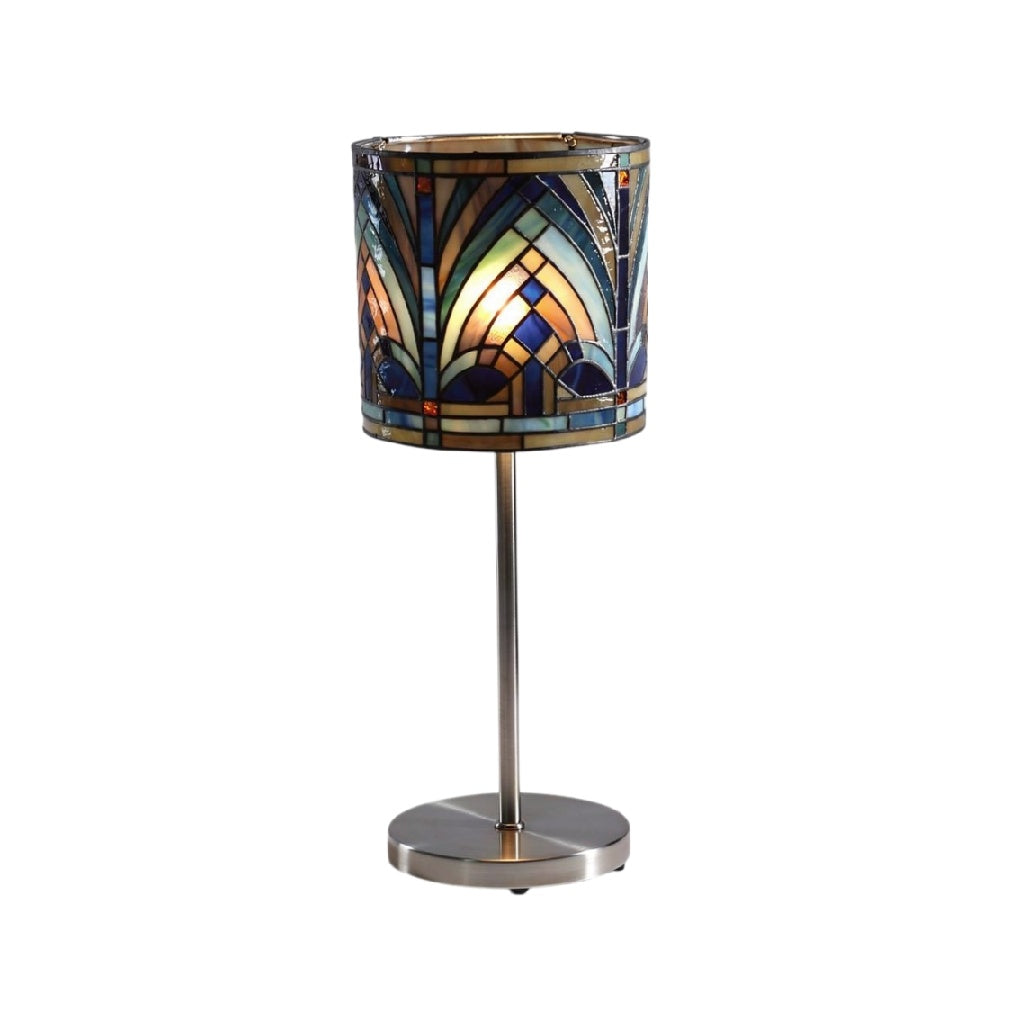 **Luminária de Mesa Estilo Tiffany com Design Art Déco**